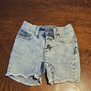 Justice Kids' Light Blue Button-Up Denim Shorts